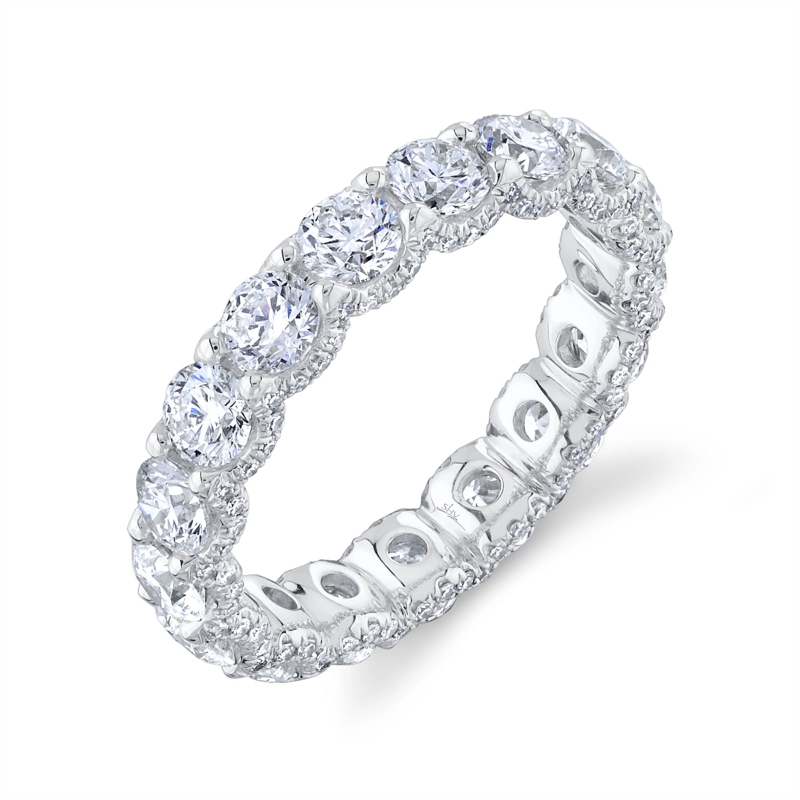 14K White Gold Diamond Accented Gallery Duchess Eternity Band