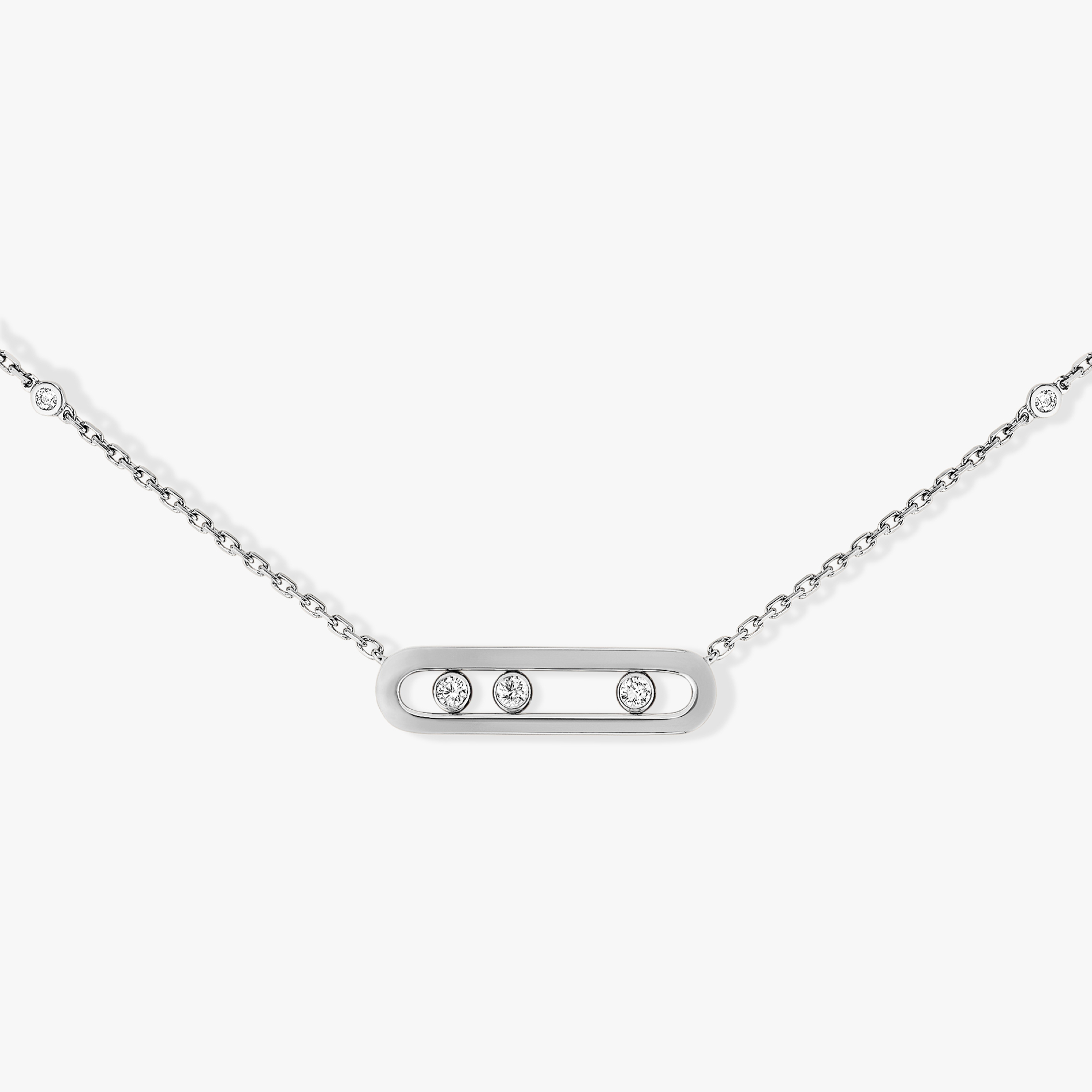 Messika 18kt White Gold Baby Move Diamond Necklace