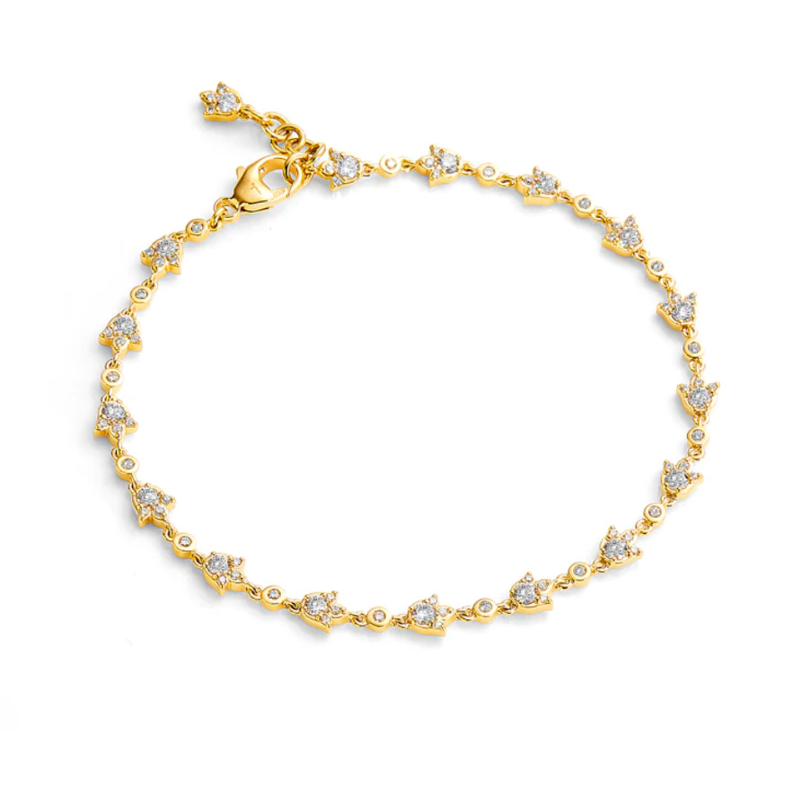 Syna 18kt Yellow Gold and Diamond Mogul Bracelet