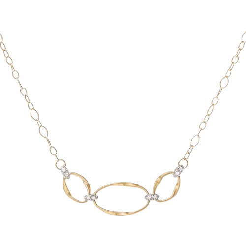 Marco Bicego 18kt Yellow Gold and Diamond Marrakech Onde Necklace