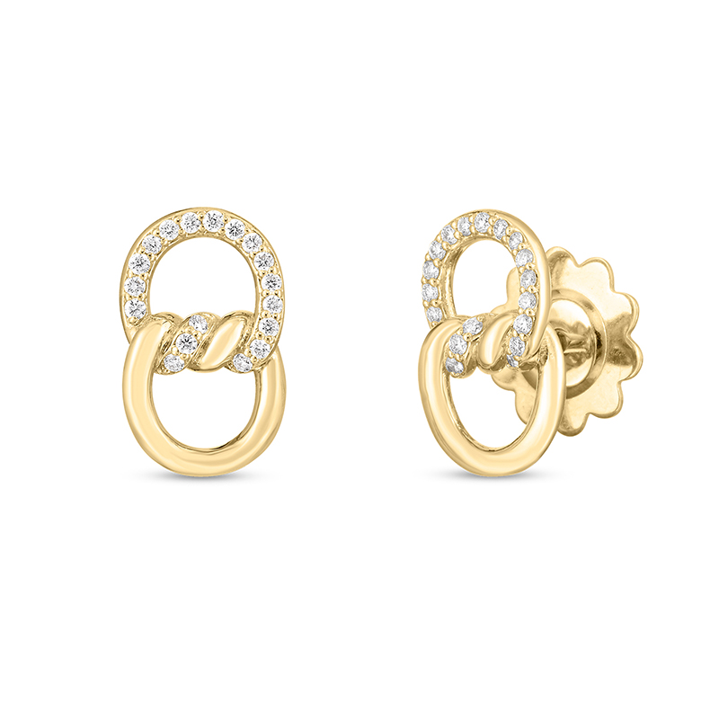 Roberto Coin 18kt Yellow Gold Cialoma Diamond Knot Earrings