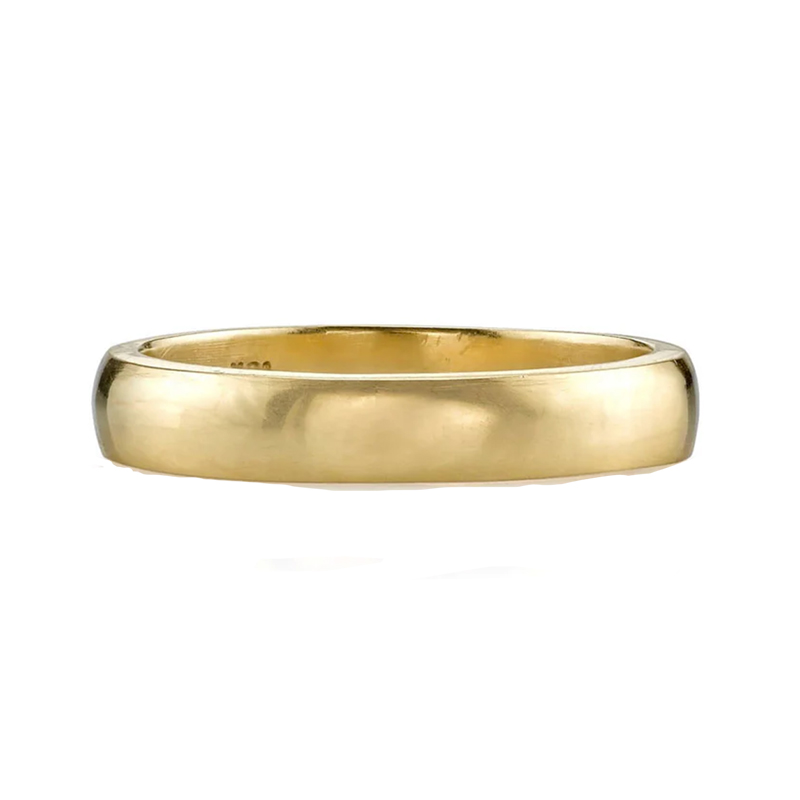 Single Stone 18kt Yellow Gold Satin Finish Joseph Band