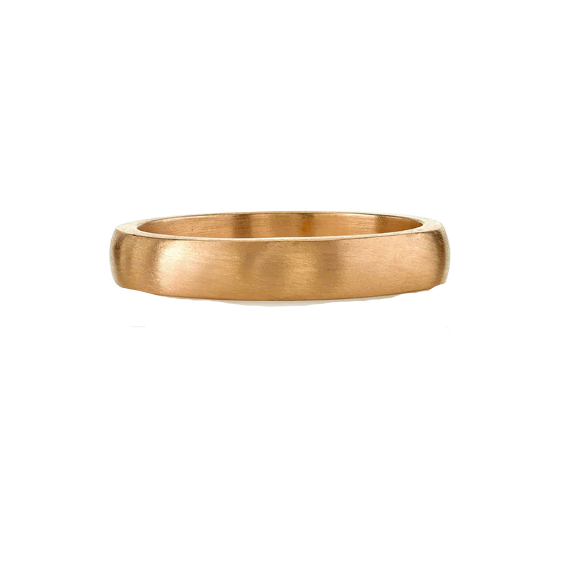 Single Stone 18kt Rose Gold Satin Finish Joseph Band