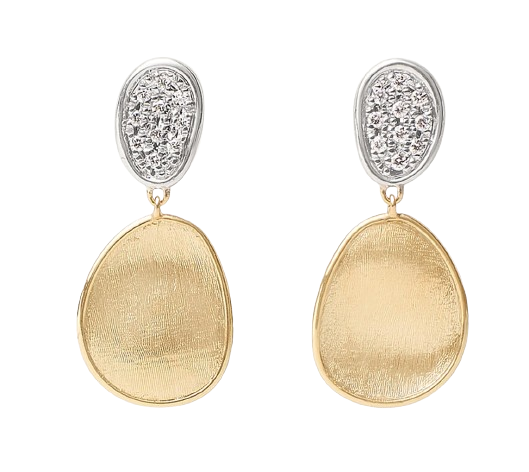 18kt Lunaria Diamond Petite Double Drop Earrings