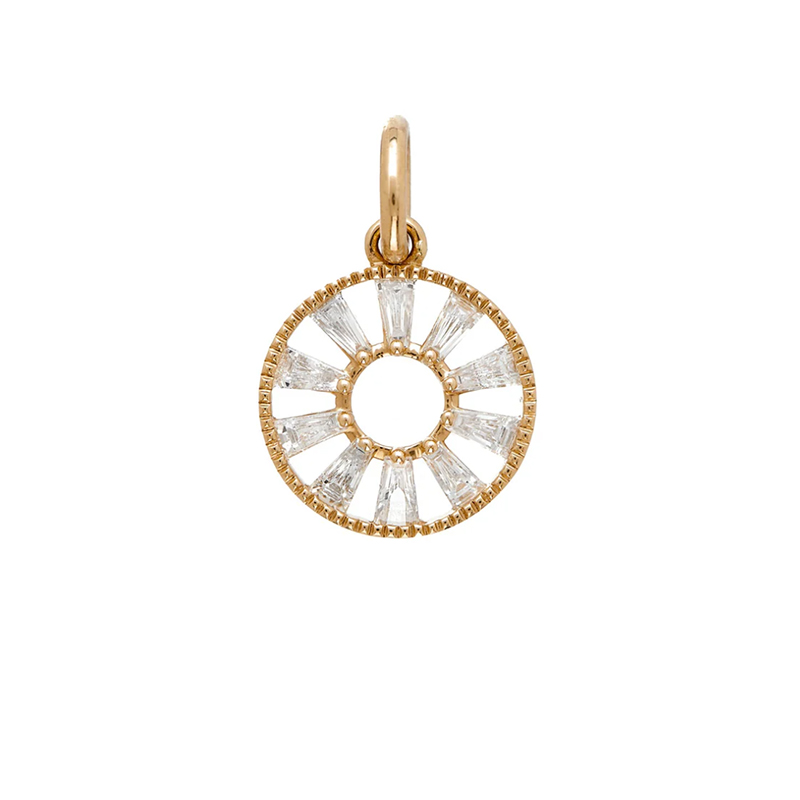 Sethi Couture 18kt Yellow Gold Arena Baguette Diamond Pendant