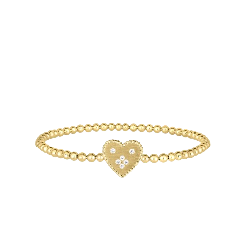 Roberto Coin 18kt Yellow Gold Venetian Princess Diamond Heart Bracelet