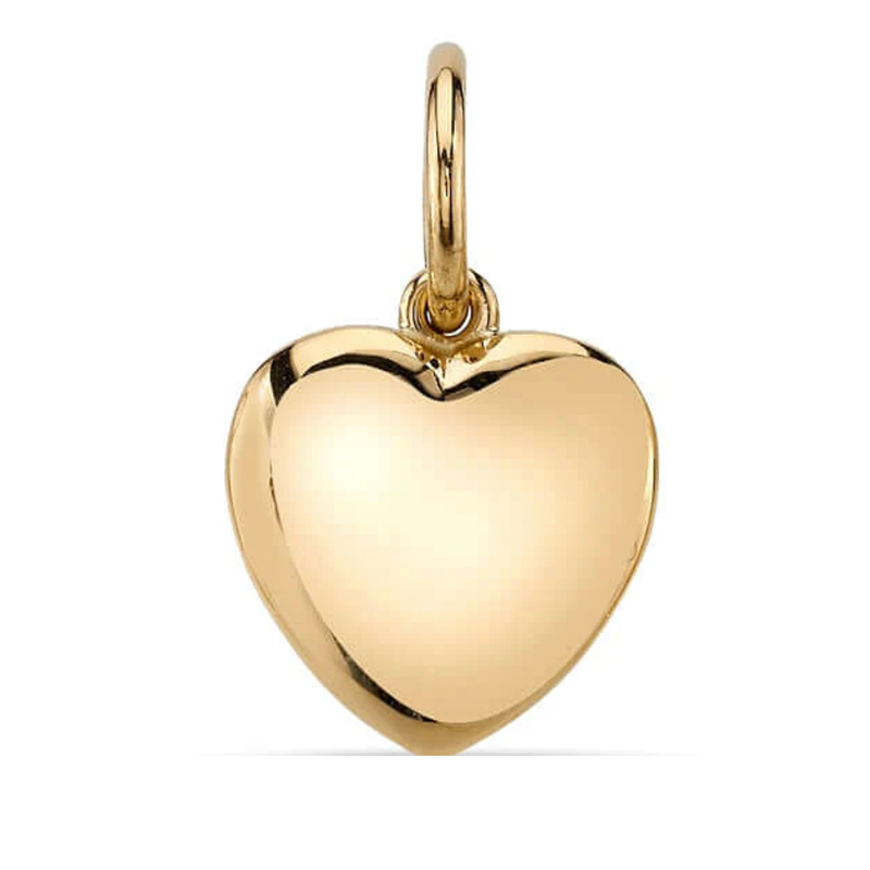 Single Stone 18kt Yellow Gold Viola Heart Pendant