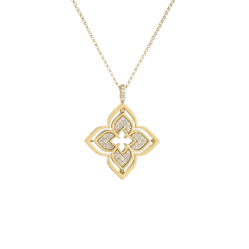 Roberto Coin 18kt Yellow Gold and Diamond Venetian Princess Diamond Pendant Necklace