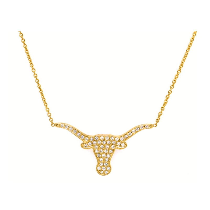 Korman Signature 18kt Yellow Gold Medium Diamond Longhorn Necklace