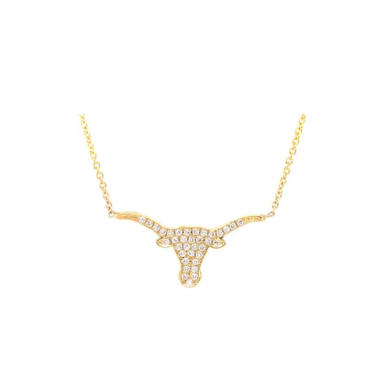 Korman Signature 18kt Yellow Gold Small Diamond Longhorn Necklace