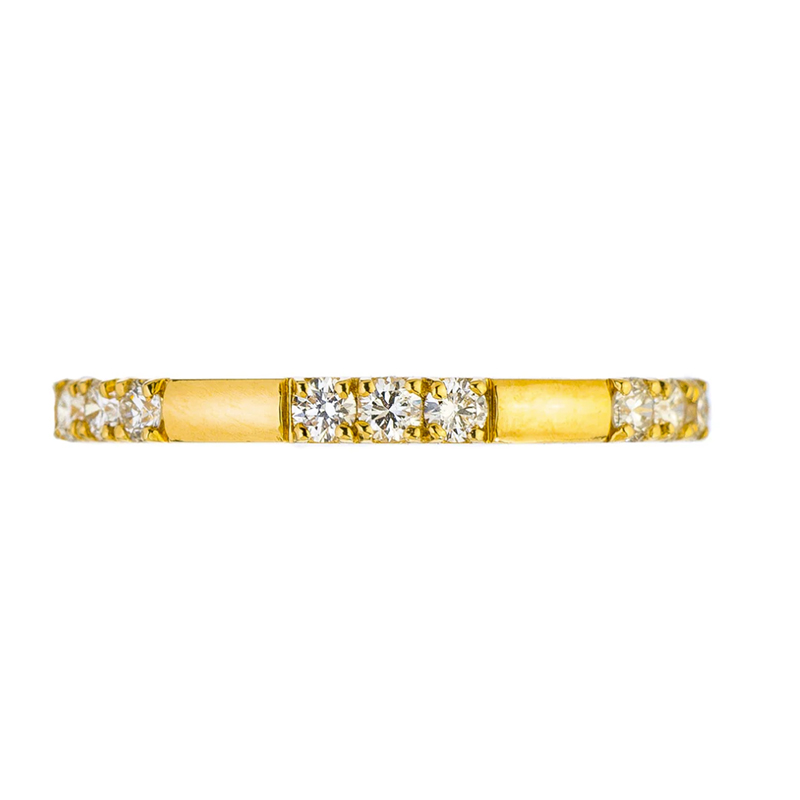 Sethi Couture 18kt Yellow Gold and Diamond  Luna 3 Stone Band