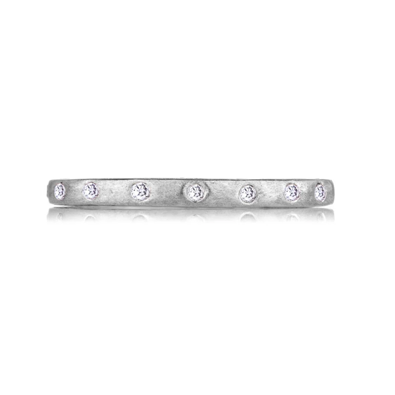 Sethi Couture 18kt White Gold and Diamond Dunes Narrow Band