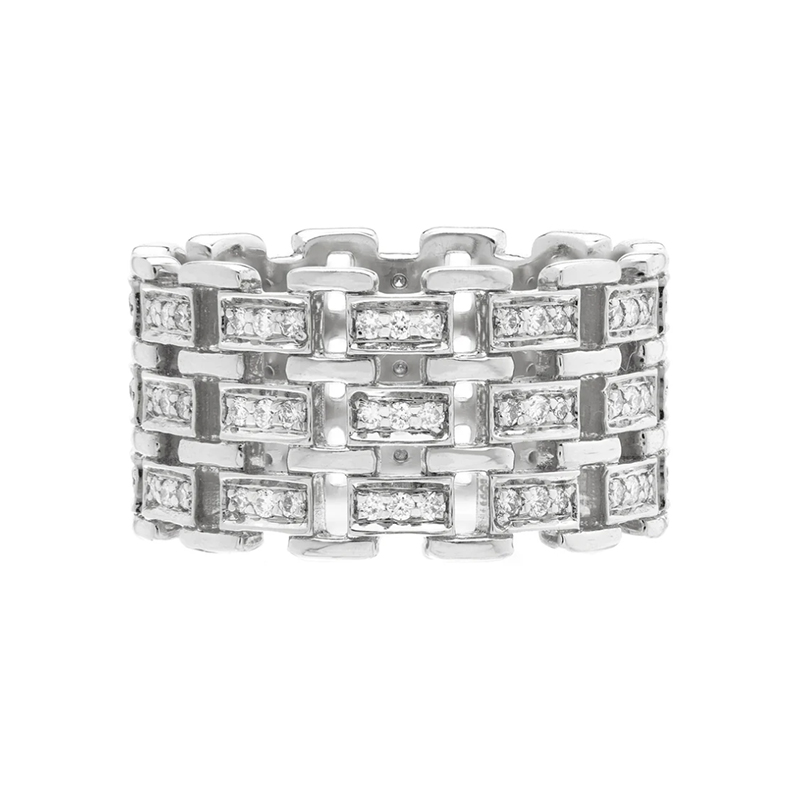 Sethi Couture 18kt White Gold and Diamond Cesta Woven Ring