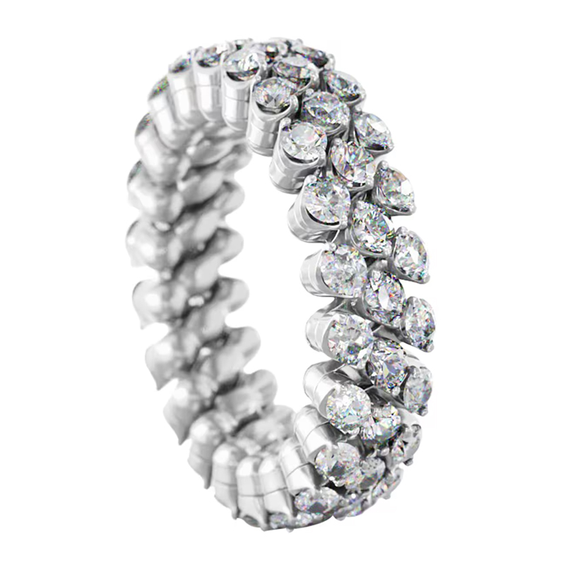 Serafino Consoli 18kt White Gold and Diamond Expandable Ring