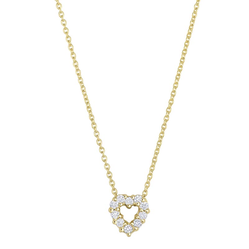 Roberto Coin 18kt Yellow Gold and Diamond Tiny Treasures Heart Necklace