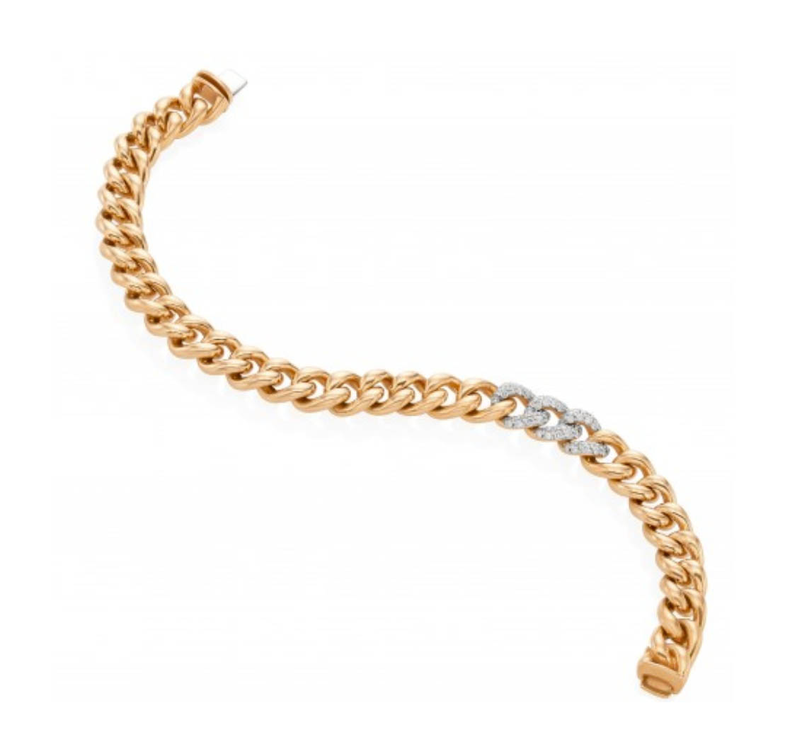 WALTERS FAITH SAXON SMALL CURB LINK AND DIAMOND LINK BRACELET